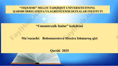 qishloq xo‘jalik mahsulotlarini dastlabki qayta ishlash va saqlash — PPTX