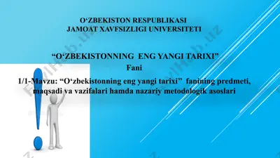 "o‘zbekistonning eng yangi tarixi" — PPTX