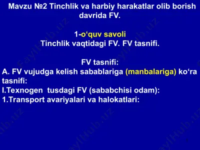 tinchlik vaharbiy harakatlar — PPT