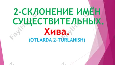2-склонение имён существительных.хива — PPTX