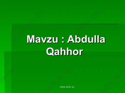 abdulla qahhor — PPT