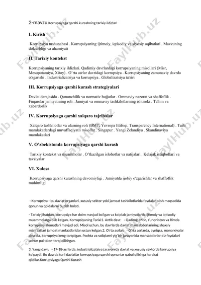 korrupsiyaga qarshi kurashning tarixiy ildizlari — DOCX