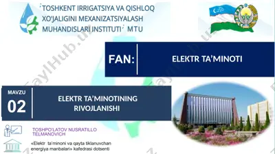 elektr ta’minoti — PPTX