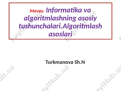 algoritm tushunchasi va birlashuvi — PPTX
