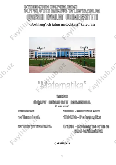 boshlang‘ich talim metodikasi — DOCX