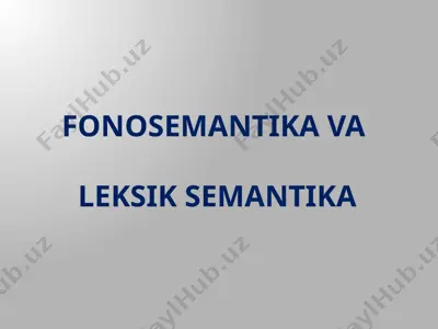 o'zbek tili semasiologiyasi — PPTX