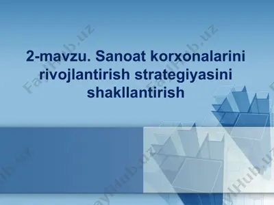 sanoat korxonalarini rivojlantirish strategiyasini shakllantirish — PPT