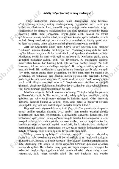 nutq madaniyatining umumiy asoslari — DOCX