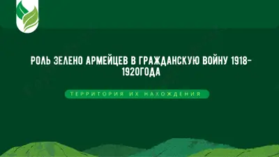 роль зелено армейцев в гражданскую войну 1918-1920года — PDF
