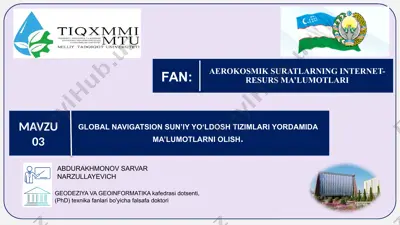 aerokosmik suratlarning internet-resurs ma’lumotlari — PPTX