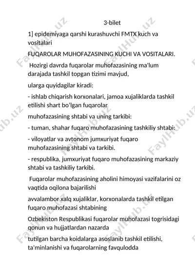 fuqarolar muhofazasining kuch va vositalari — DOCX