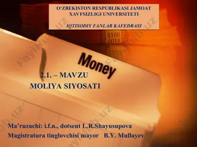 moliya siyosati — PPT