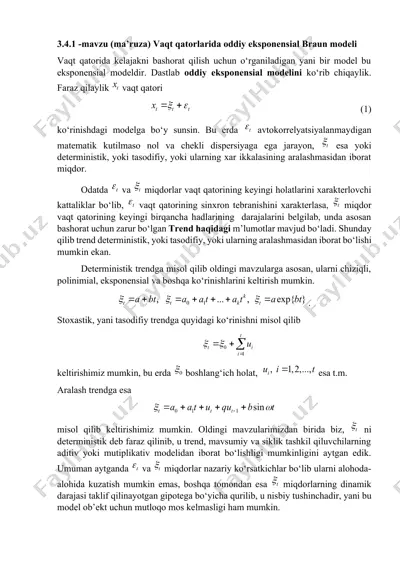 eksponensial braun modeli — DOCX