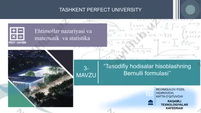 bernulli formulasi — PPTX
