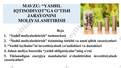 "yashil moliyalashtirish" — PPTX