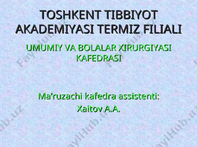 qon ketishni to'xtatishning vaqtinchalik va doimiy usullari — PPT