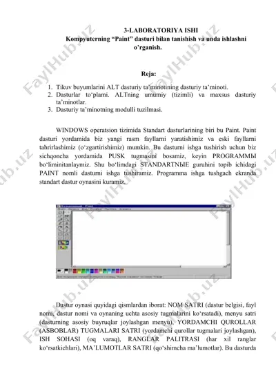 paint dasturi — DOCX
