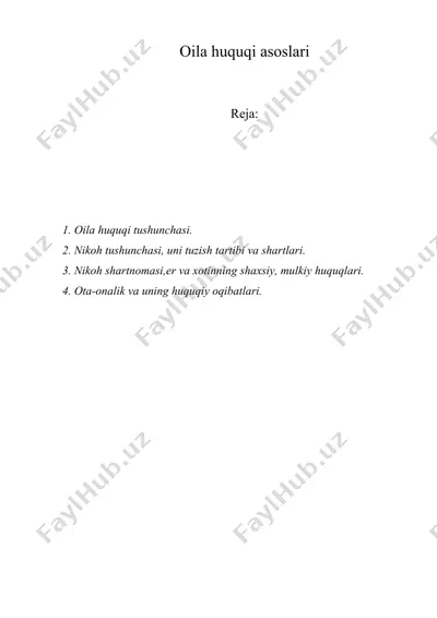 oila huquqi asoslari — DOC