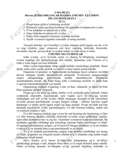 mahsulot nomi: splanchnologiya — DOC