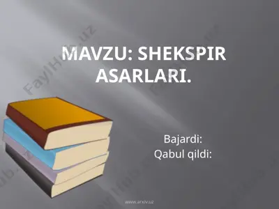 shekspir asarlari — PPTX
