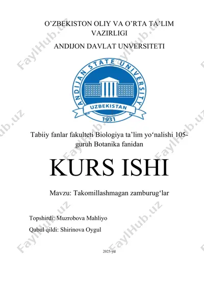 takomillashmagan zamburugʻlar — DOCX