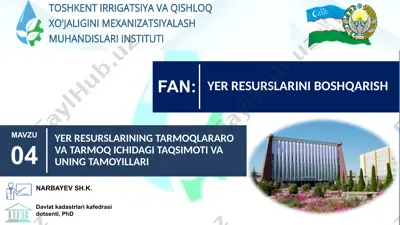yer resurslarining tarmoqlararo va tarmoq ichidagi taqsimoti va uning tamoyillari — PPTX