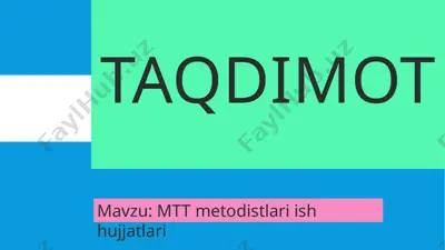 metodist ish hujjatlari — PPTX