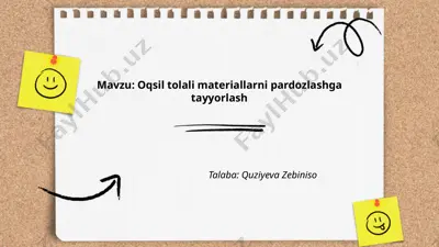 oqsil tolali materiallarni pardozlashga tayyorlash — PPTX