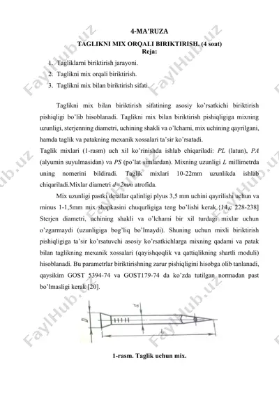 taglikni mix bilan biriktirish sifati — DOCX