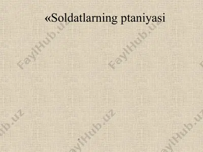 soldatlarning oziq-ovqatlanishi — PPTX
