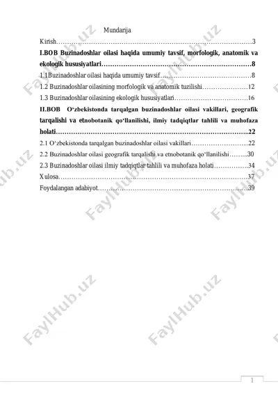 buzinadoshlar (buzinadosh o'simliklari) — PDF