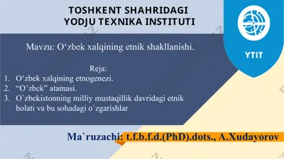 o‘zbek xalqining etnik shakllanishi — PPTX
