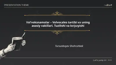 vol’voksnamolar – volvocales tartibi va uning asosiy vakillari. tuzilishi va ko’payishi — PPTX