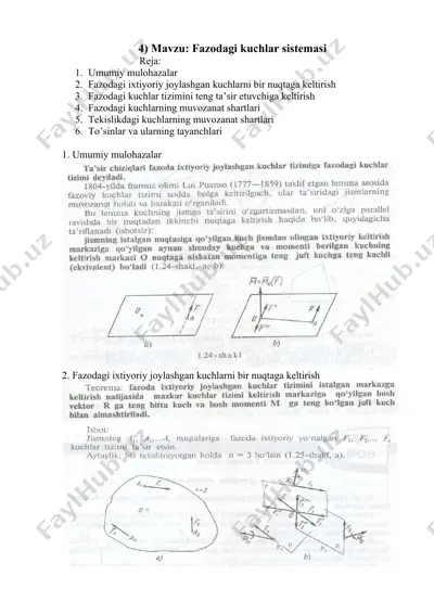 fazodagi kuchlar tizimi — DOC
