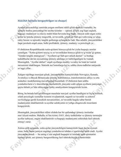 jinoyatchilik profilaktikasi — DOCX