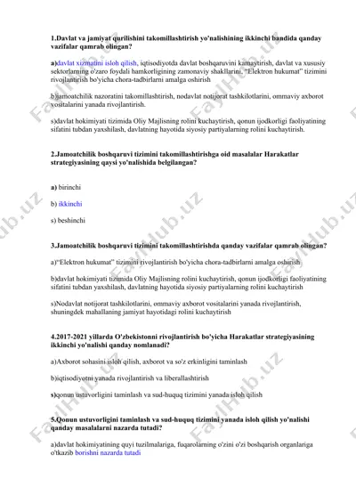 jamoatchilik boshqaruvi tizimini takomillashtirish haqida ma'lumotlar — DOCX