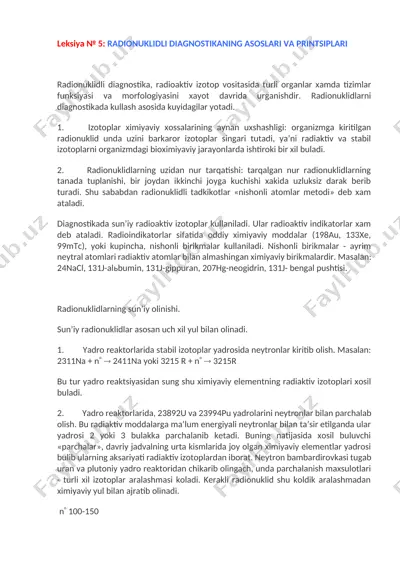 radionuklidli diagnostika — DOCX