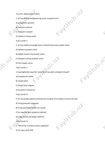 so‘roq psixologiyasi — DOCX