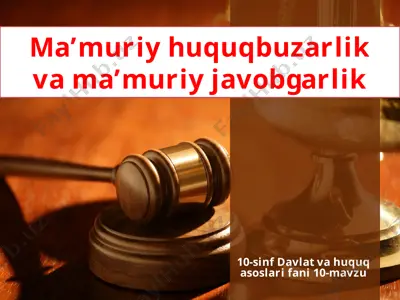 ma’muriy huquq buzilganlik va ma’muriy javobgarlik — PPTX