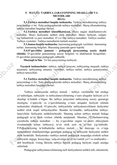 tarbiya metodlari — DOCX