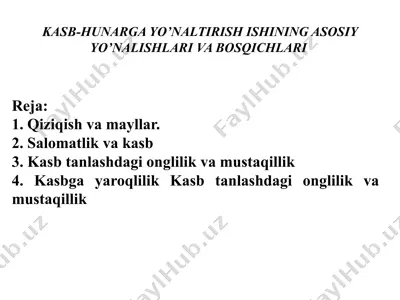 kasb-hunariga yo'naltirish — PPTX