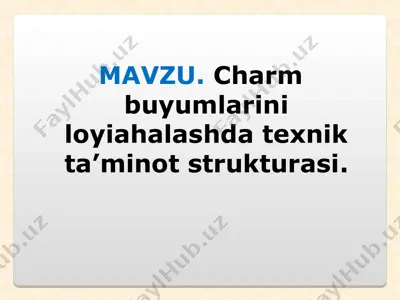 texnik ta’minot strukturasi — PPT