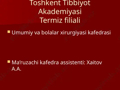 xirurgik bemorlarni tekshirish — PPTX