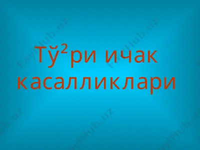 тўри ичак касалликлари — PPT