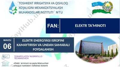 elektr ta'minoti — PPTX