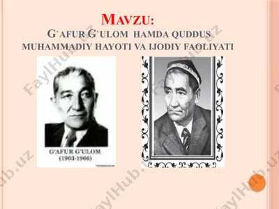 g`afur g`ulom hayoti va faoliyati — PPTX