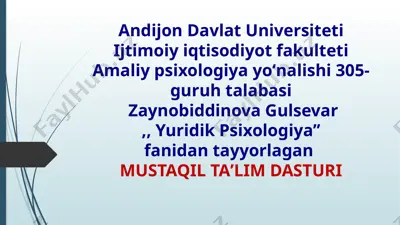 mustaqil taʼlim dasturi — PPTX