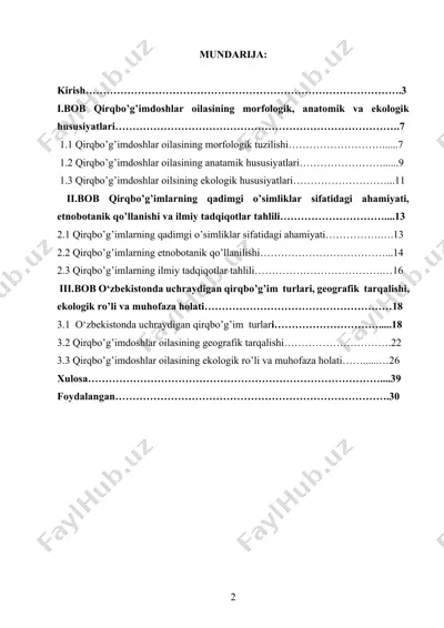 qirqbo’g’imdoshlar oilasi haqida ma'lumotlar — DOCX