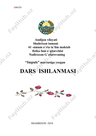 "dars ishlanmasi" — DOCX
