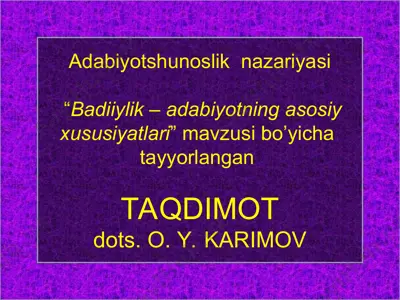adabiyotshunoslik nazariyasi — PPT